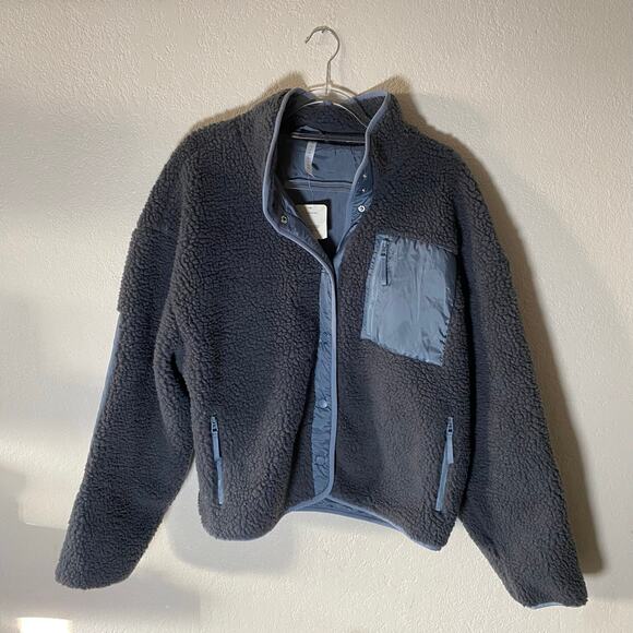Fabletics women's gray sherpa jacket size L - Picture 1 of 10